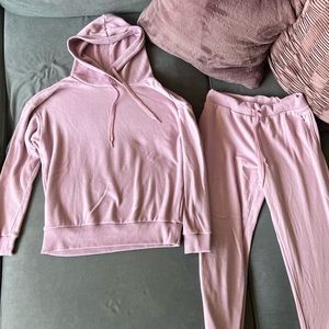 Victoria’s Secret purple lavender hoodie jogger sweat set-small top medium botto